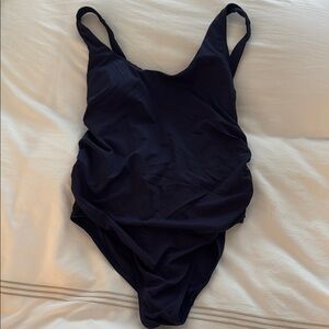 Navy Blue One-Piece Maternity Swimsuit